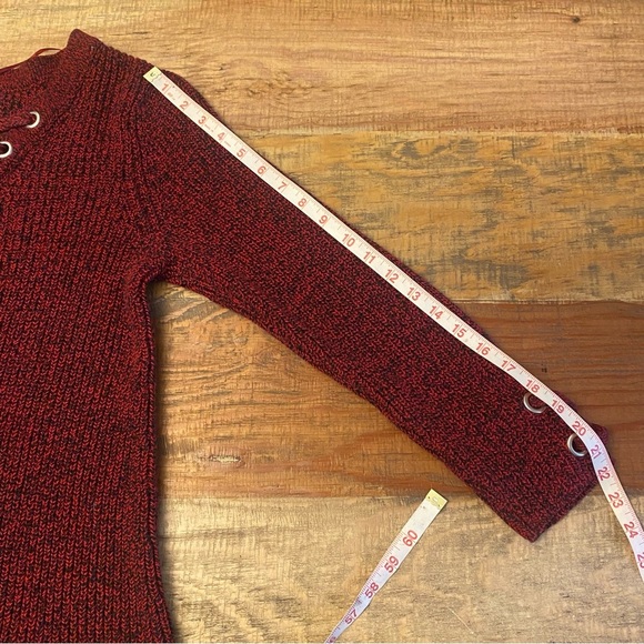 Style & Co. Womens Lace-Up Tunic Sweater Red Medium cotton blend - Picture 12 of 12